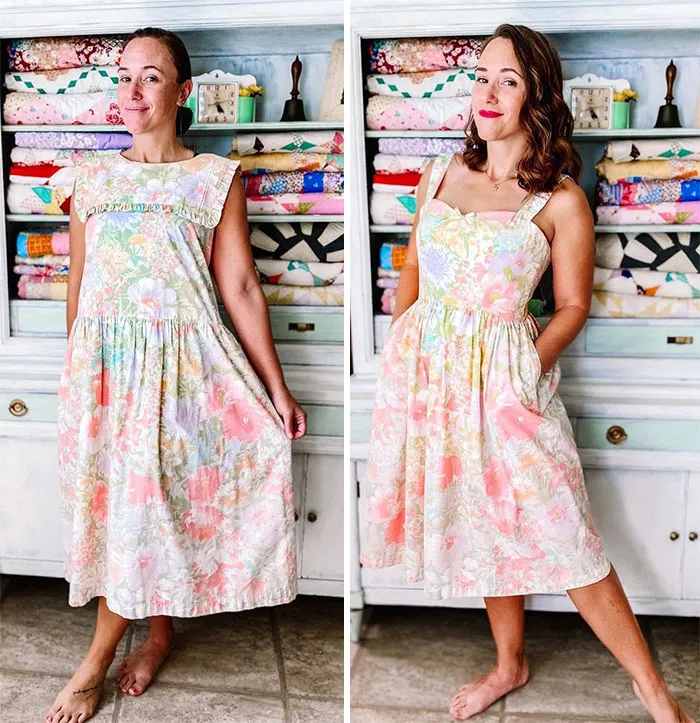 Woman Modifies Old Thrift Store Clothes To Create New Outfits And Here Are 25 Of Her Best Works (New Pics)