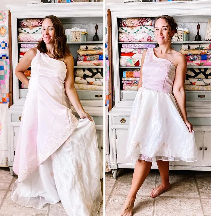Esta mujer modifica ropa de tiendas de 2ª mano para crear nuevos atuendos y aquí tienes 20 de sus mejores creaciones (Nuevas imágenes)
