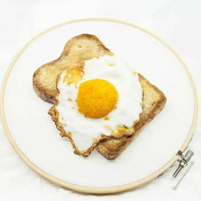 Artist Makes 31 3D Embroideries Of Food, And They Are A Feast For The Eyes