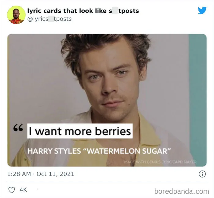30 Hilariously Absurd Lyrics Shared On This Twitter That Collects Lyrics ‘You’d Never Believe Are Real’ (New Pics)