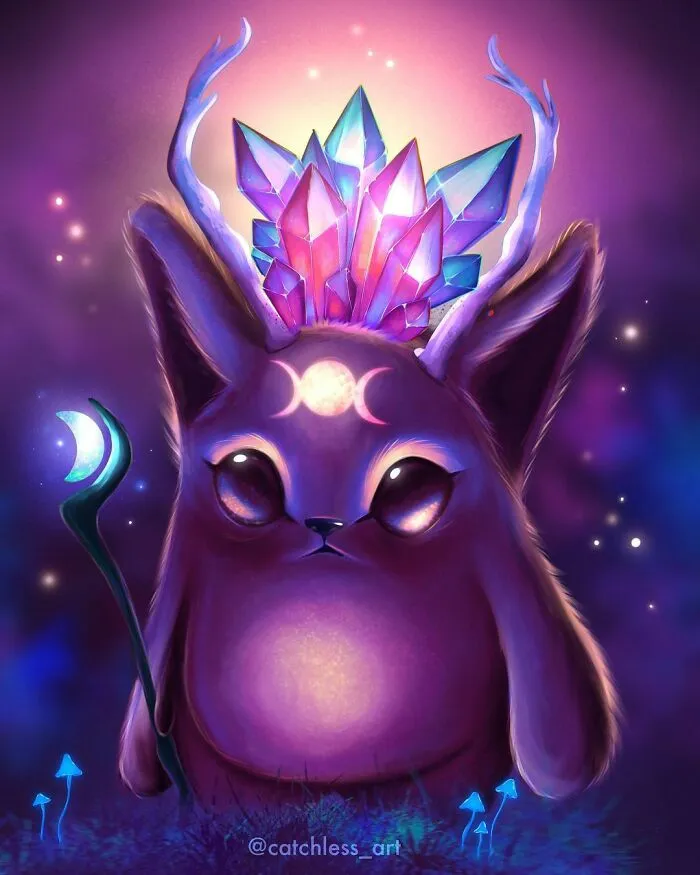 My 30 Illustrations Of Adorable Glowing Monsters From Space