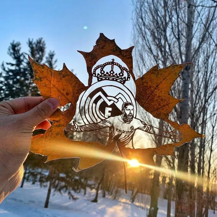 I Give A Second Life To Leaves By Cutting Drawings On Them (30 Pics)