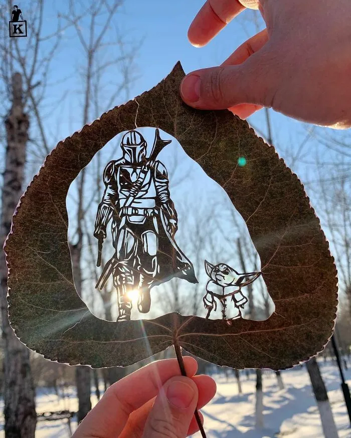 I Give A Second Life To Leaves By Cutting Drawings On Them (30 Pics)
