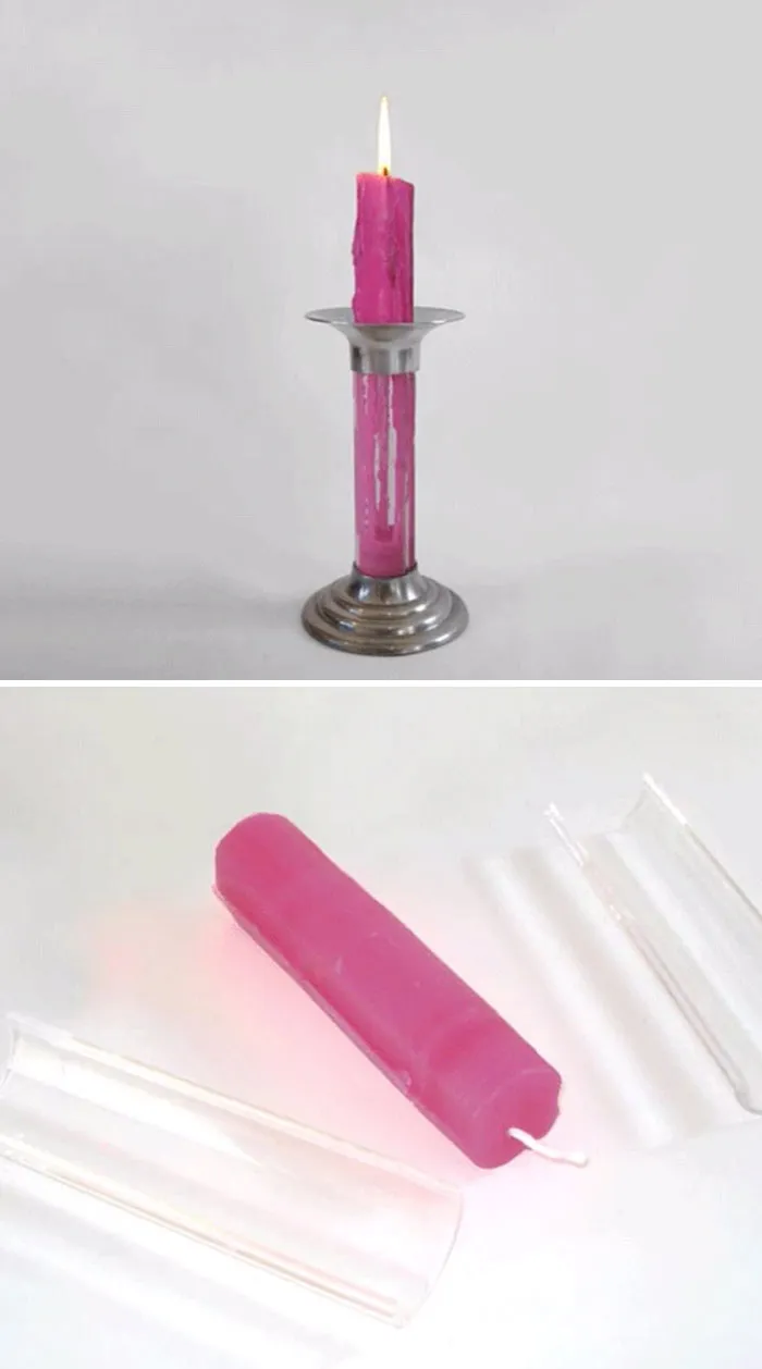 Esta vela que hace una nueva vela con su cera derretida