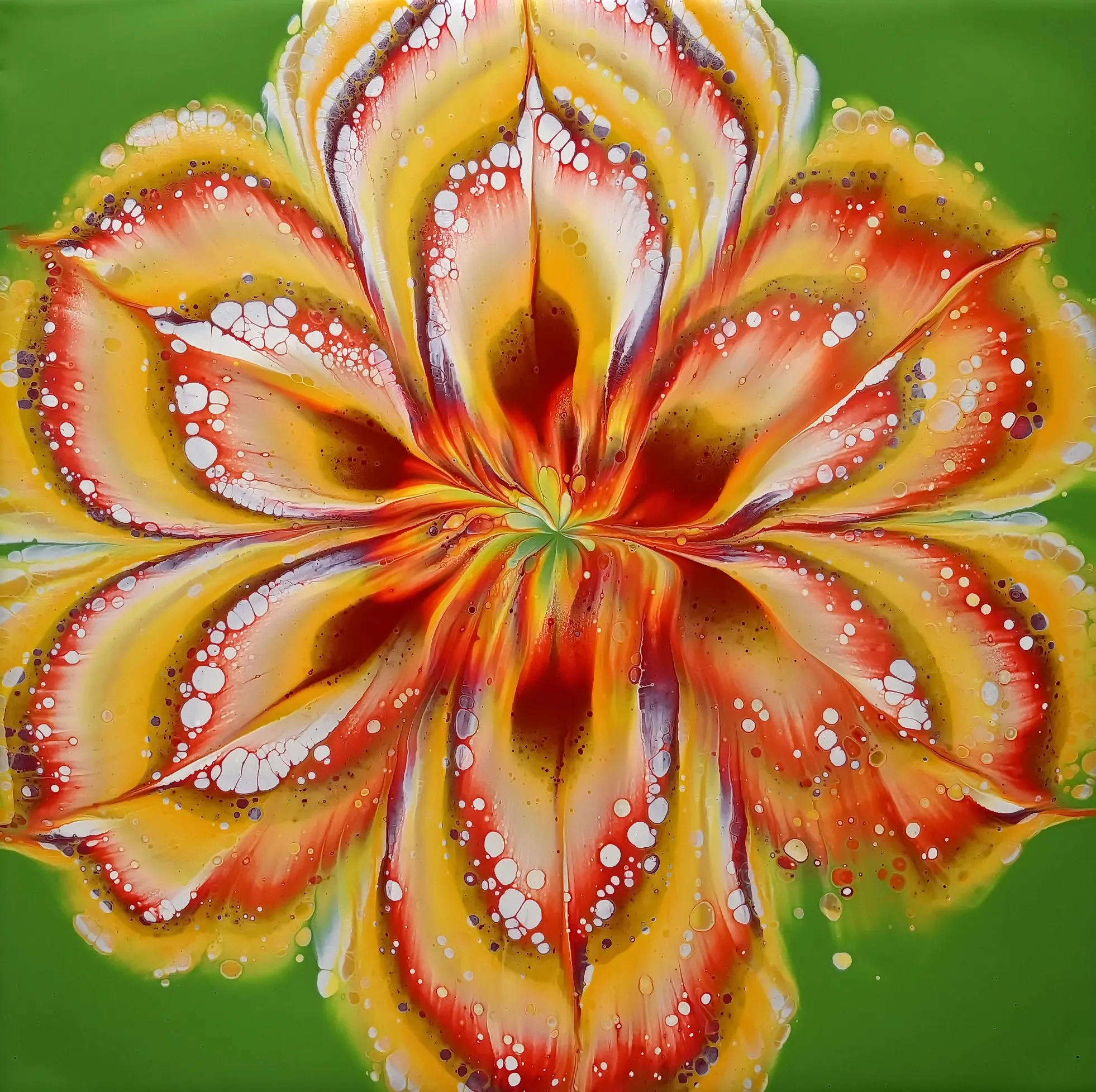 How To Paint A Flower ~ Acrylic Paint, Cup And Napkin ~ Acrylic Pour Painting ~ Easy Flower