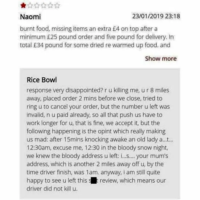 30 Times Restaurants Left Hilarious Replies Under Bad Reviews, Shared By This Instagram Page (New Pics)