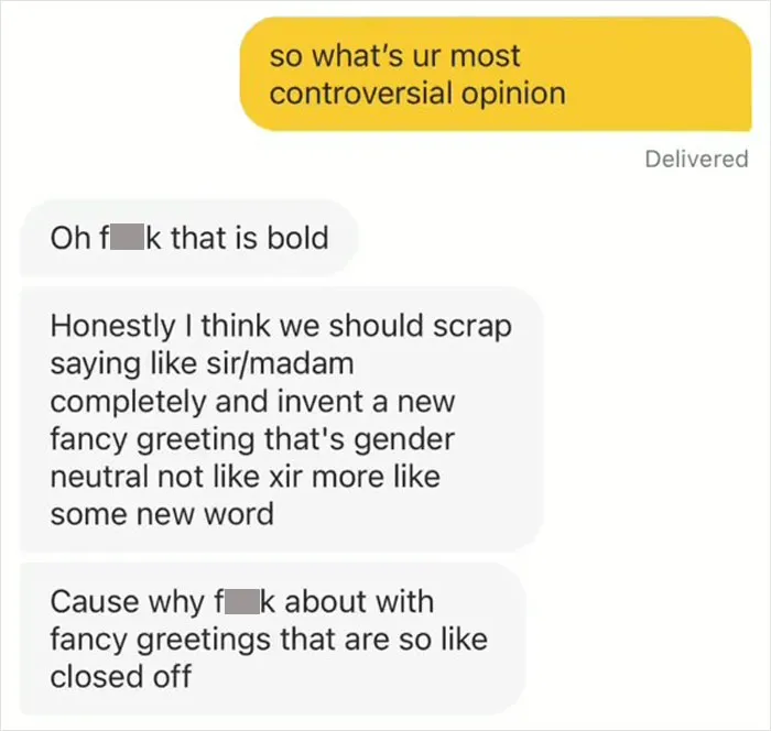 Women Are Saving Time On Dating Apps By Asking For Controversial Opinions As The First Thing And These Are 30 Answers They Got