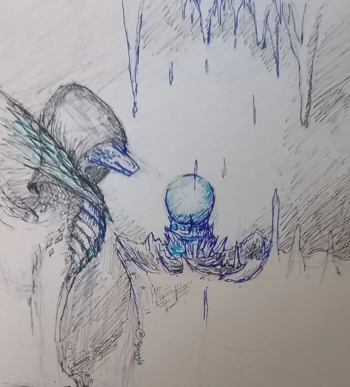Inktober Day 1 ("Crystal"). Proud Of This Because I Drew All Of It In Pen (Including The Sketch). I Really Don't Like Drawing In Pen