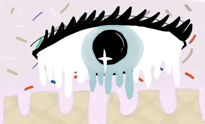 A Melting Eye With Icecream .  I Call It Eyescream