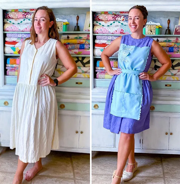 Esta mujer modifica ropa de tiendas de 2ª mano para crear nuevos atuendos y aquí tienes 20 de sus mejores creaciones (Nuevas imágenes)