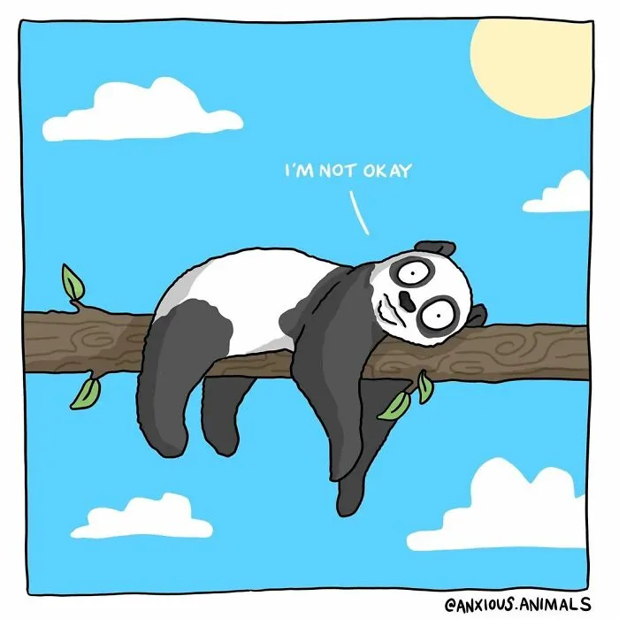 30 Funny And Relatable "Anxious Animals" Comics