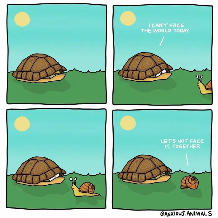 30 Funny And Relatable "Anxious Animals" Comics