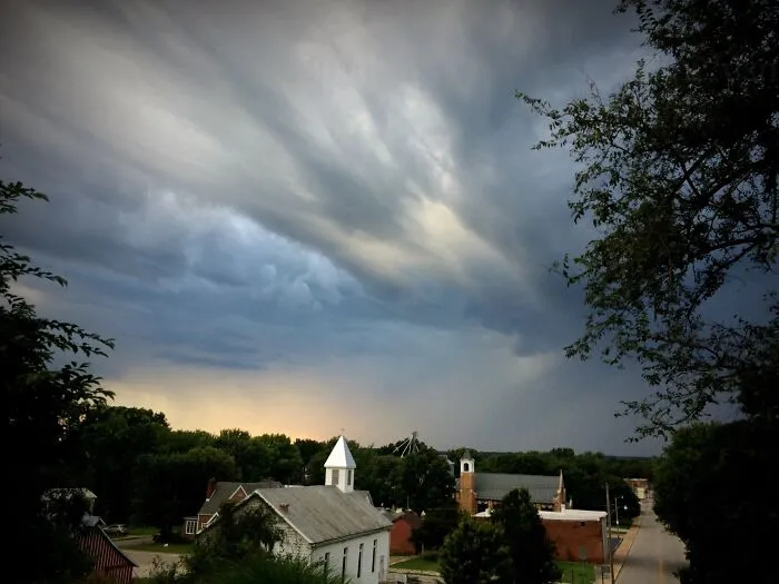 Rural Missouri.   View From Ancient Burial Mound, And Entire Village Fits Within Viewfinder.