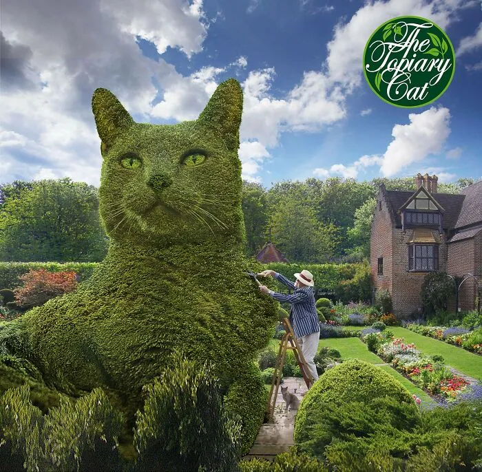 This 75-Year-Old Artist Creates Edits Of Bushes In Honor Of His Deceased Cat