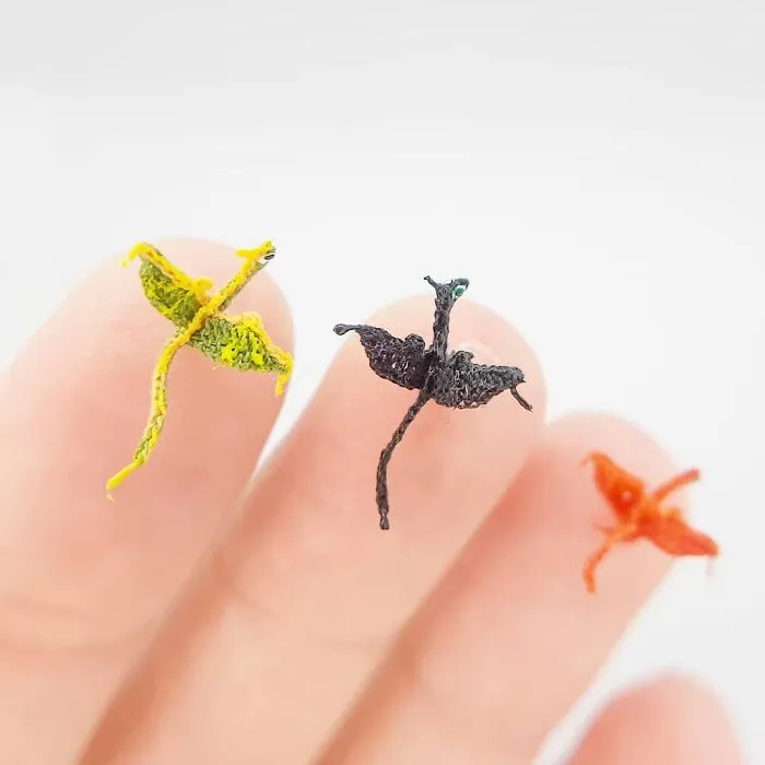 This Artist Started Micro Crocheting As An Experiment, And Now She Creates Tiny Animals And Plants Using Needle And Thread (70 Pics)