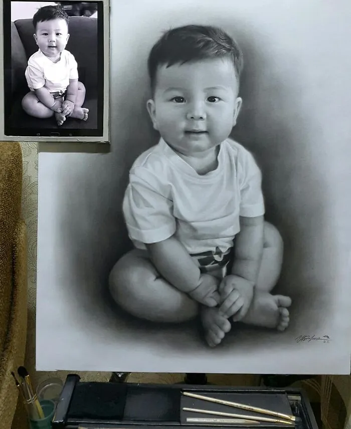 This Russian Street Artist Draws Photorealistic Live Portraits And Each One Takes Up To An Hour (102 New Pics)