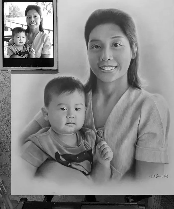 This Russian Street Artist Draws Photorealistic Live Portraits And Each One Takes Up To An Hour (102 New Pics)