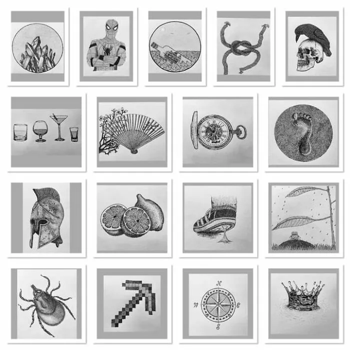 The First 17 Days Of Inktober. All 100% Pointillism