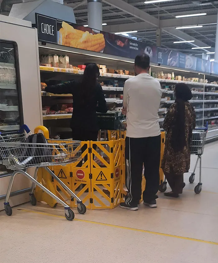 My Local Tescos Has Had To Create A No Man's Land To Protect The Price Reducer
