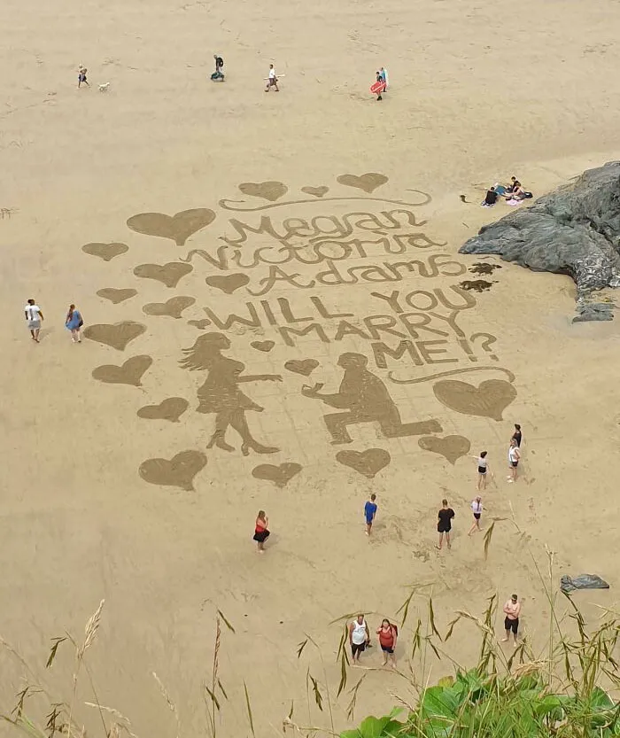 Visto en la playa Towan. Enhorabuena