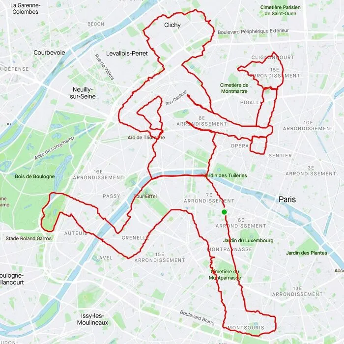 Gary Cordery Collects People's Drawings Made On A Map By Walking, Running, Cycling, Or Driving (94 Pics)