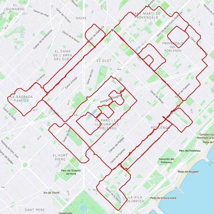 Gary Cordery Collects People's Drawings Made On A Map By Walking, Running, Cycling, Or Driving (94 Pics)