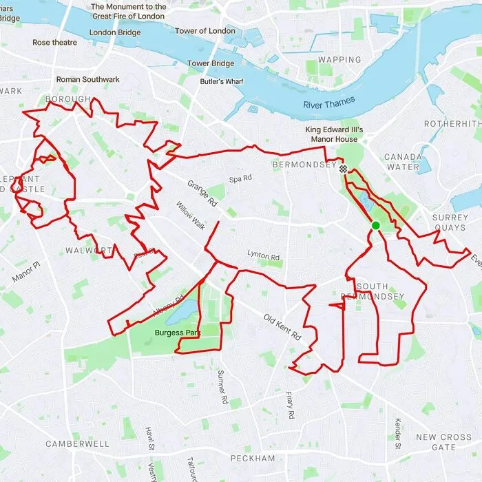 Gary Cordery Collects People's Drawings Made On A Map By Walking, Running, Cycling, Or Driving (94 Pics)