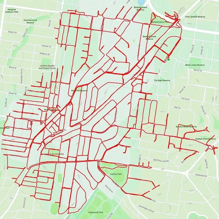 Gary Cordery Collects People's Drawings Made On A Map By Walking, Running, Cycling, Or Driving (94 Pics)