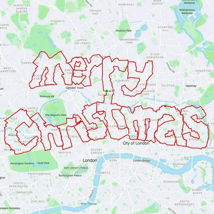 Gary Cordery Collects People's Drawings Made On A Map By Walking, Running, Cycling, Or Driving (94 Pics)