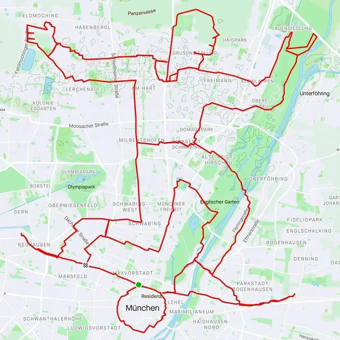 Gary Cordery Collects People's Drawings Made On A Map By Walking, Running, Cycling, Or Driving (94 Pics)