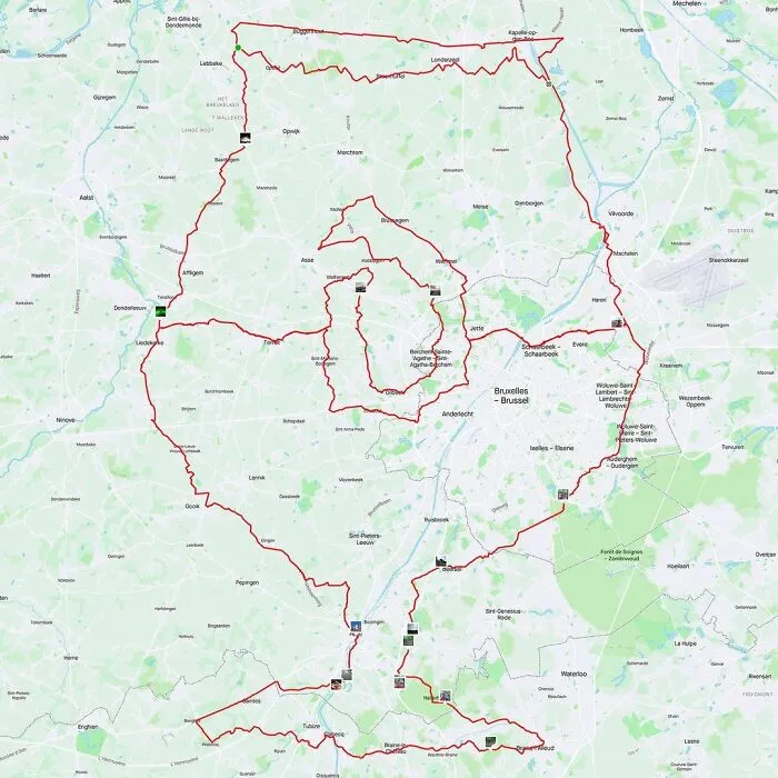 Gary Cordery Collects People's Drawings Made On A Map By Walking, Running, Cycling, Or Driving (94 Pics)