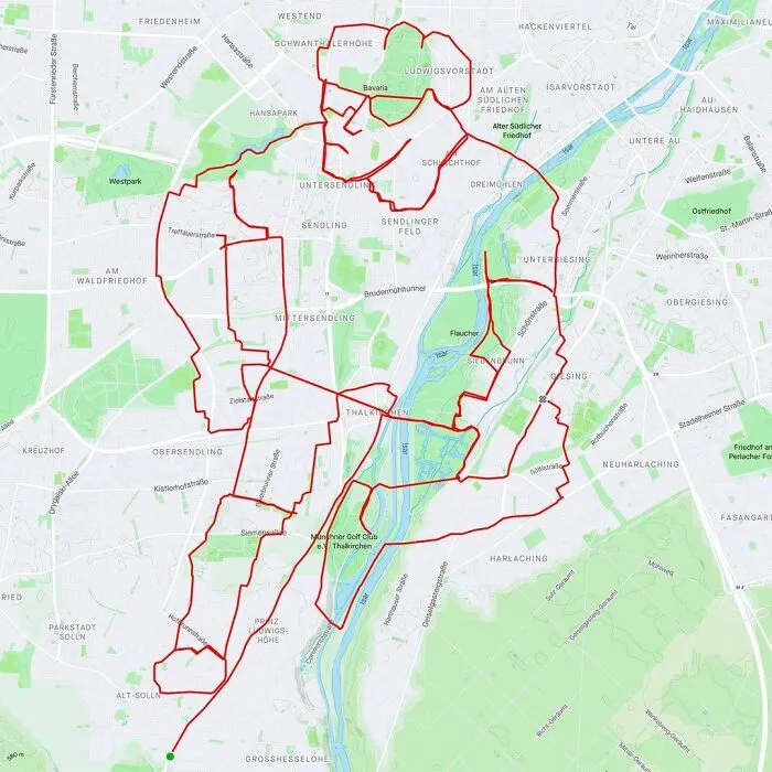 Gary Cordery Collects People's Drawings Made On A Map By Walking, Running, Cycling, Or Driving (94 Pics)
