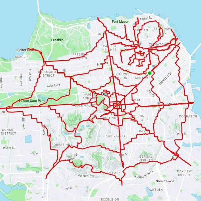 Gary Cordery Collects People's Drawings Made On A Map By Walking, Running, Cycling, Or Driving (94 Pics)