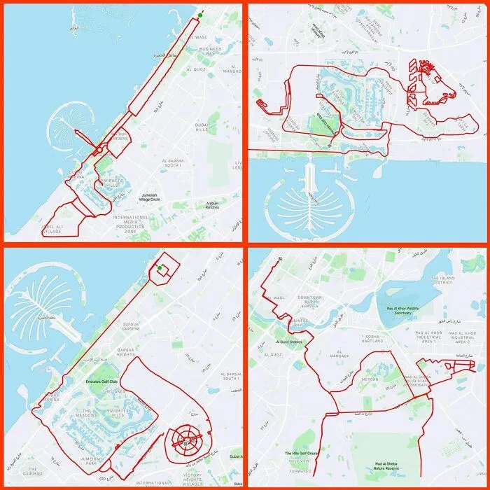 Gary Cordery Collects People's Drawings Made On A Map By Walking, Running, Cycling, Or Driving (94 Pics)