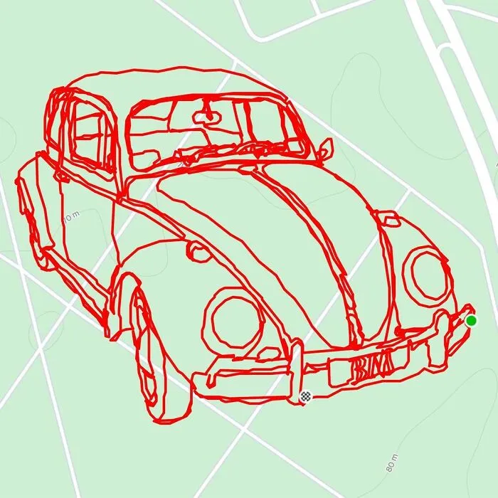 Gary Cordery Collects People's Drawings Made On A Map By Walking, Running, Cycling, Or Driving (94 Pics)
