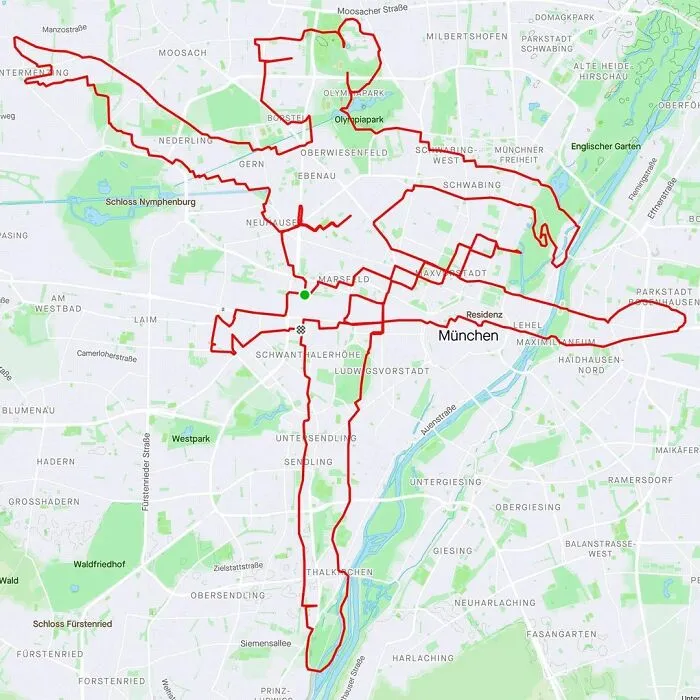 Gary Cordery Collects People's Drawings Made On A Map By Walking, Running, Cycling, Or Driving (94 Pics)