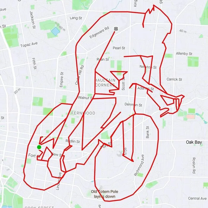 Gary Cordery Collects People's Drawings Made On A Map By Walking, Running, Cycling, Or Driving (94 Pics)
