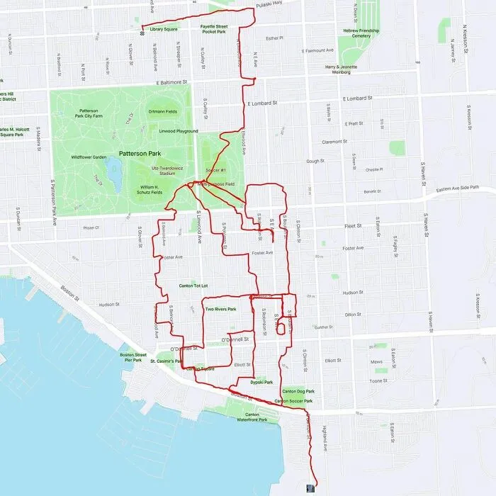 Gary Cordery Collects People's Drawings Made On A Map By Walking, Running, Cycling, Or Driving (94 Pics)