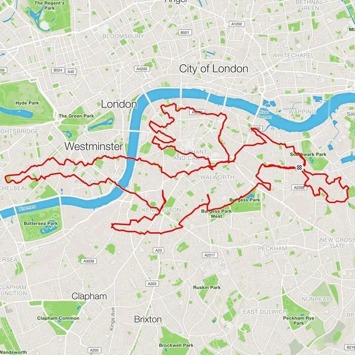 Gary Cordery Collects People's Drawings Made On A Map By Walking, Running, Cycling, Or Driving (94 Pics)