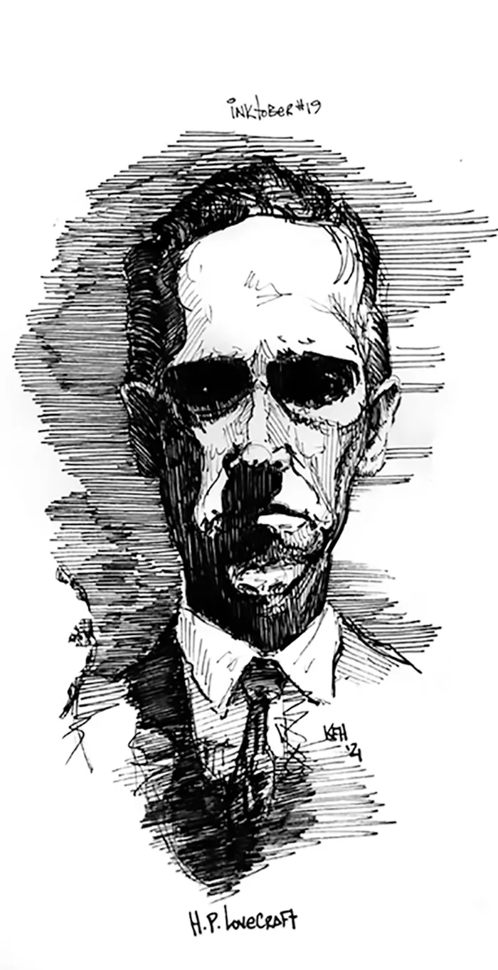 Howard Phillips Lovecraft.  American Author  Sketchbook Micron Pen