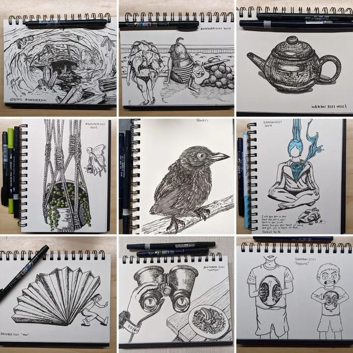 Inktober 2021 First 9 Days