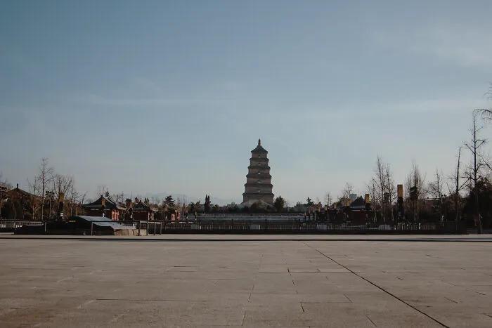 Dayanta (Big Wild Goose Pagoda) Where Usually Hundreds Of People Are Milling About