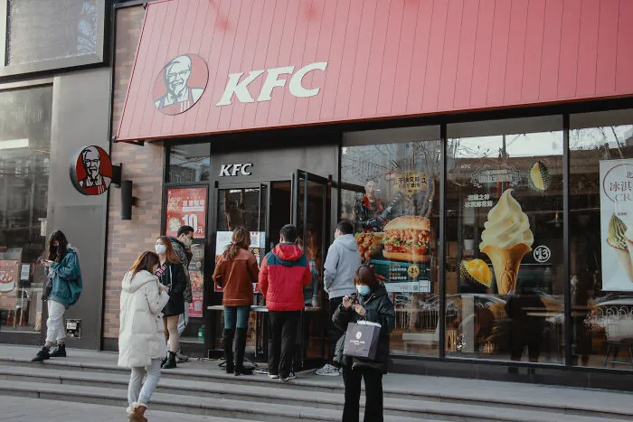 People Weren't Allowed Into Any Restaurants, So They Had To Queue Outside The Few That Were Allowed To Open