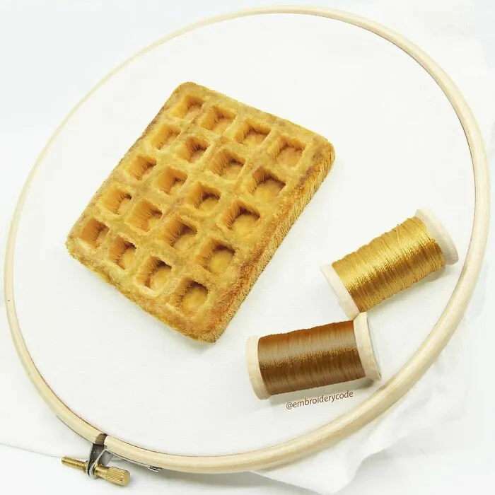 Artist Makes 31 3D Embroideries Of Food, And They Are A Feast For The Eyes