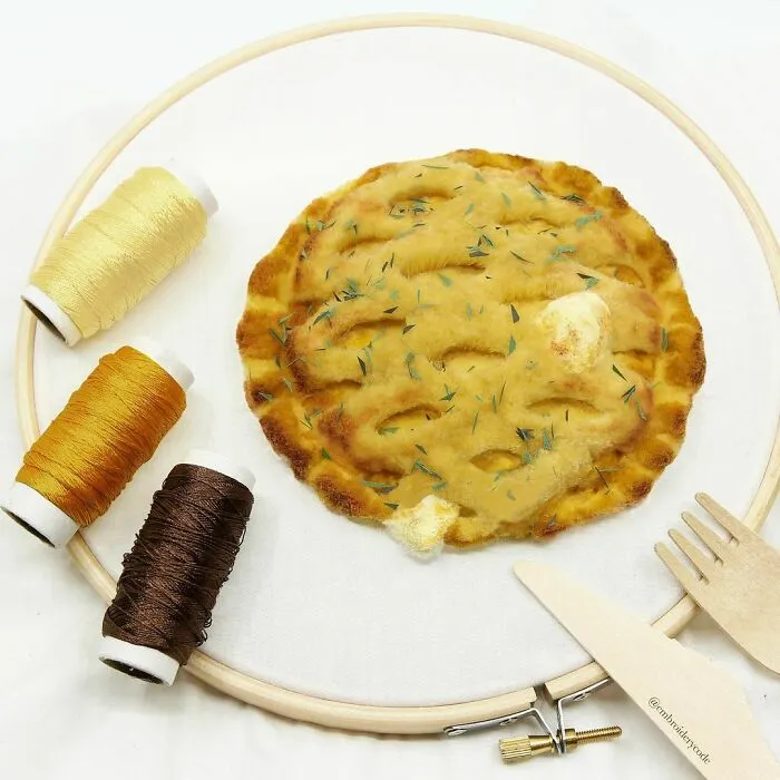 Artist Makes 31 3D Embroideries Of Food, And They Are A Feast For The Eyes