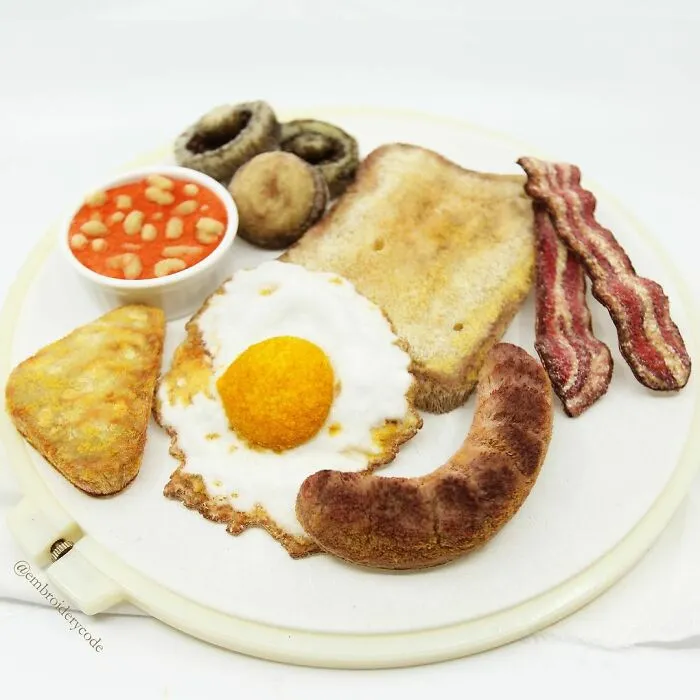 Artist Makes 31 3D Embroideries Of Food, And They Are A Feast For The Eyes