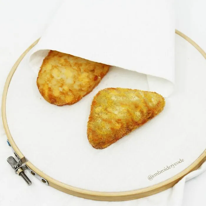 Artist Makes 31 3D Embroideries Of Food, And They Are A Feast For The Eyes