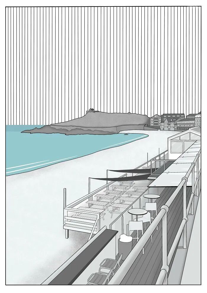Porthmeor Beach, St Ives, Cornwall UK