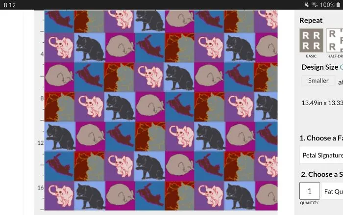 Cat Quilt Fabric I Designed (Hand Drawn Pictures  Of My Cats) On Spoonflower