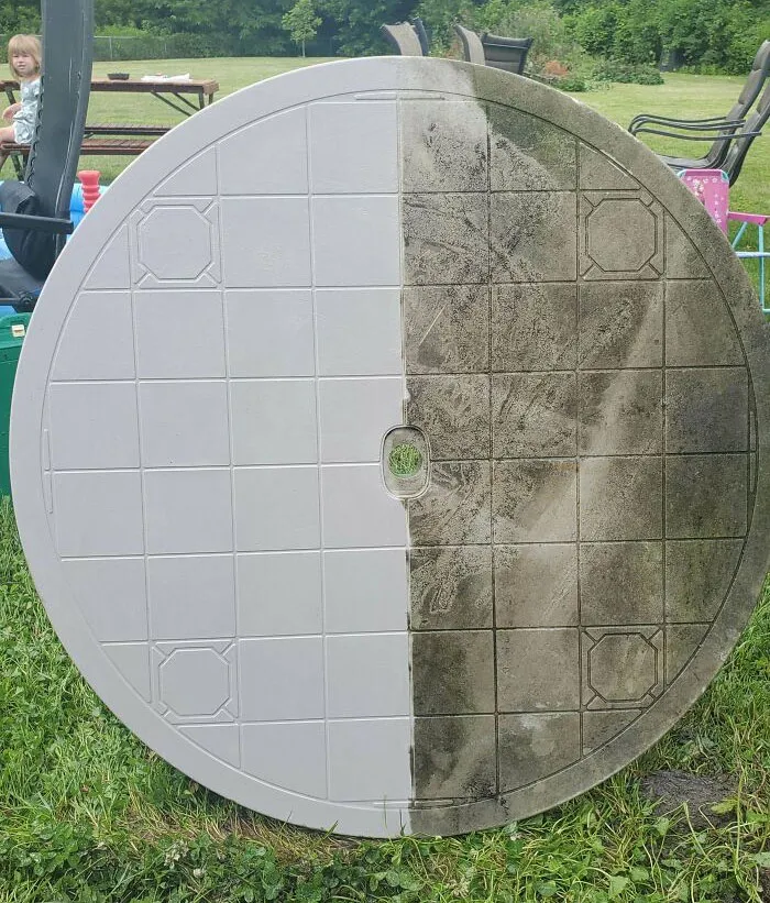 Power Washing The Patio Table Produced Some Satisfying Results